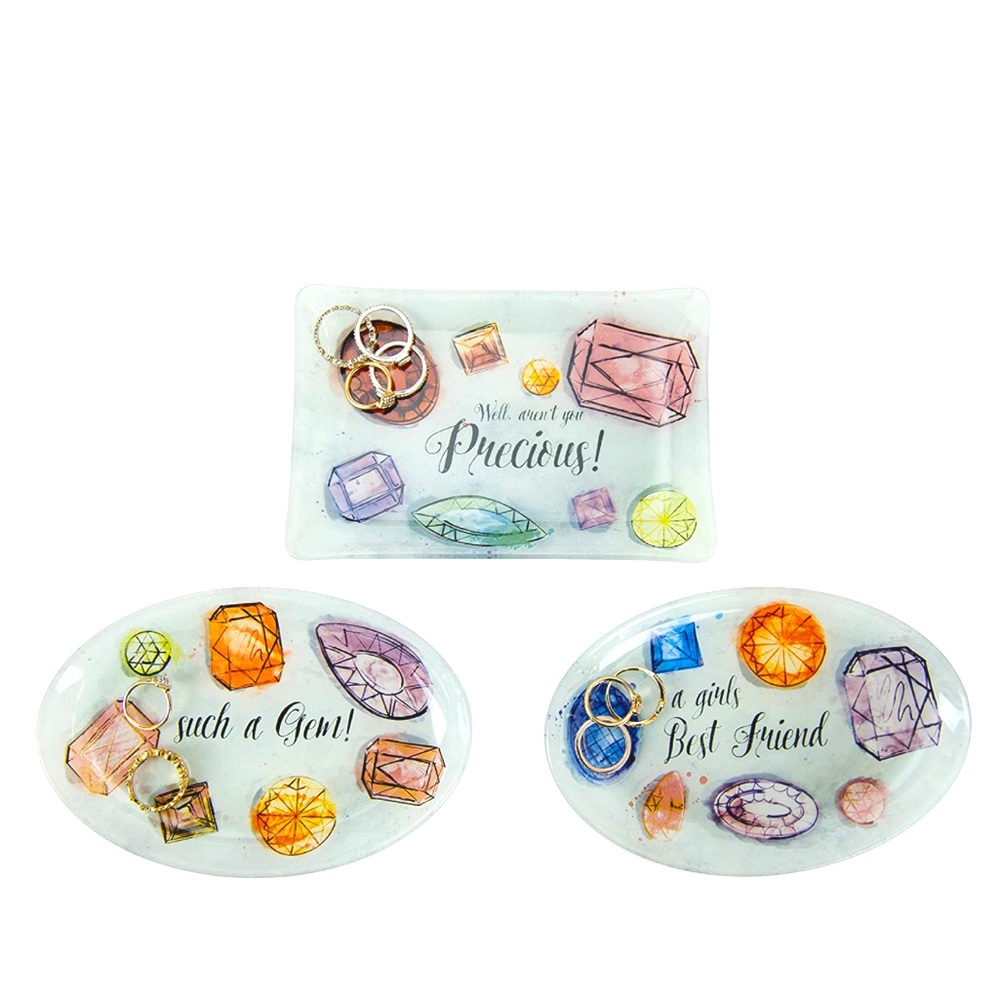 Organiz-Her Collection Such A Gem Glass Trinket Plate Set of 3 (45397)